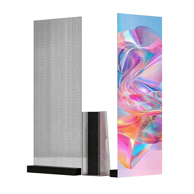 【Standard Modular Panel】HC Series P10 Large Panel Transparent Adhesive LED Film – 400×1000 mm (15.75×39.37 in) | 2000 / 4000nits | 94% / 89% Transparency Glass Sticker Display for Storefront Facades & Glass Walls | Multiple Kit Options | Plug & Play