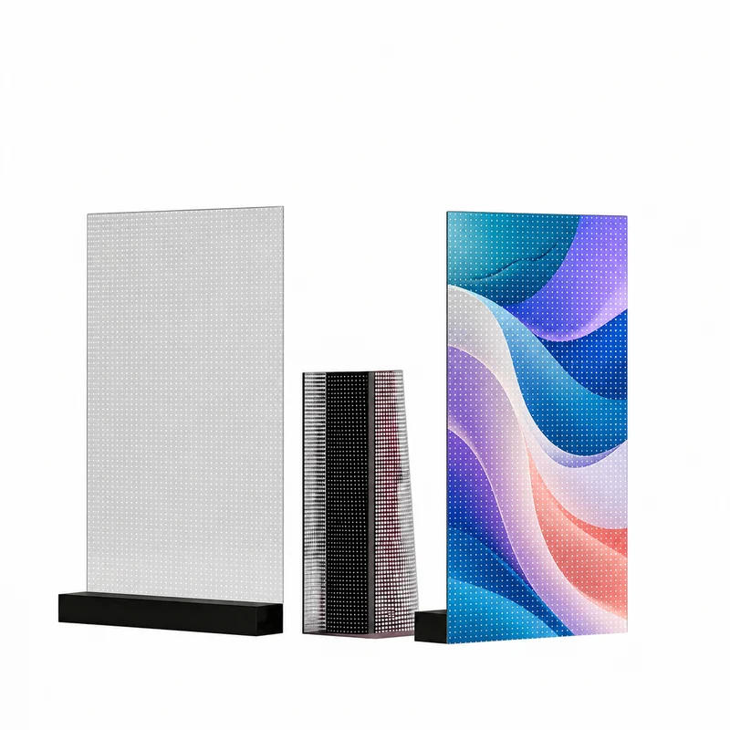 【Standard Modular Panel】HC Series P10 Large Panel Transparent Adhesive LED Film – 400×1000 mm (15.75×39.37 in) | 2000 / 4000nits | 94% / 89% Transparency Glass Sticker Display for Storefront Facades & Glass Walls | Multiple Kit Options | Plug & Play