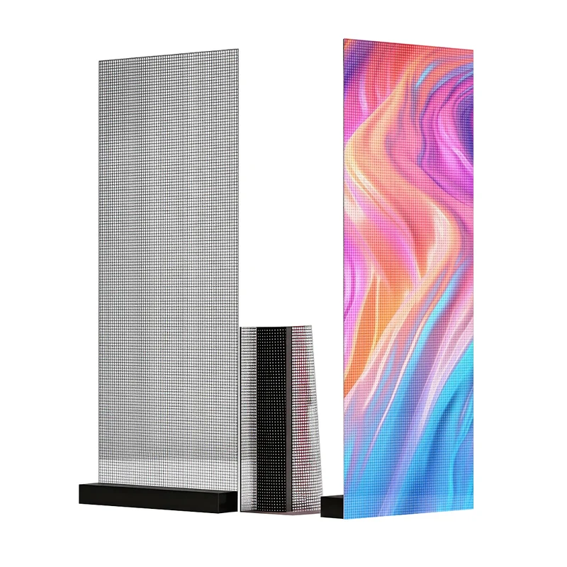 【Standard Modular Panel】HC Series P5 Slim Transparent Adhesive LED Film – 320×1000 mm (12.60×39.37 in) | 2000nits | 91% Transparency Glass Sticker Screen for Retail Facades & Shopping Mall Displays | Multiple Kit Options | Plug & Play