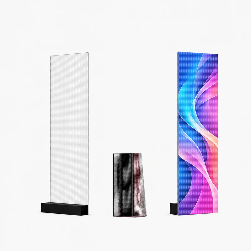 【Standard Modular Panel】HC Series P5 Slim Transparent Adhesive LED Film – 320×1000 mm (12.60×39.37 in) | 2000nits | 91% Transparency Glass Sticker Screen for Retail Facades & Shopping Mall Displays | Multiple Kit Options | Plug & Play