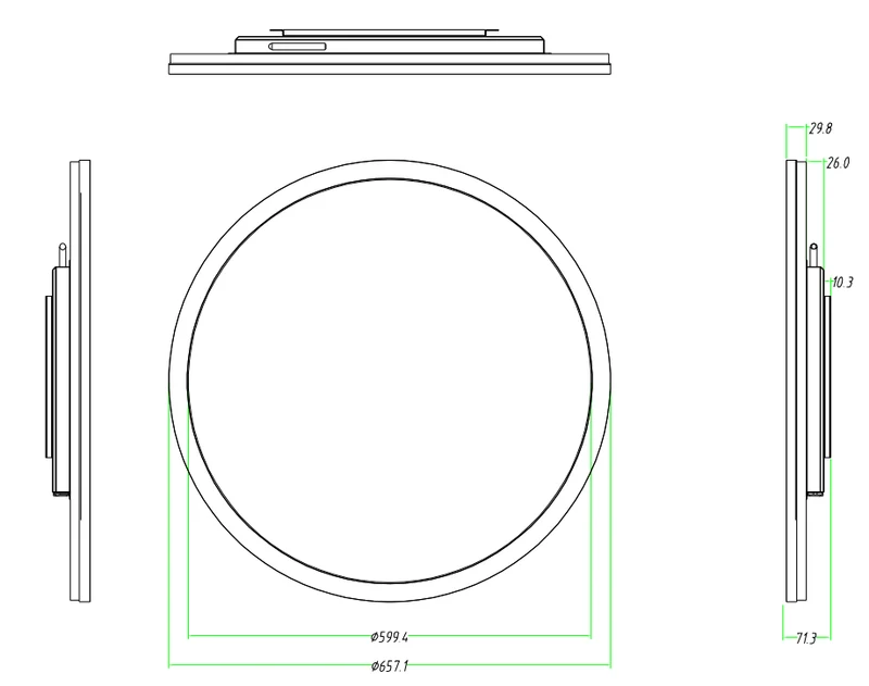 RD Series 23.6 Inch (Dia.599.4mm Viewable) Round / Circular LCD Digital Display Screen, Capacitive Touch (Optional), Cloud / APP / USB Disk