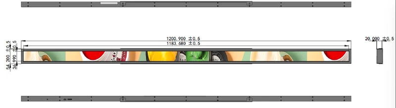 47.1 Inch (1209×50mm Viewable) Commercial Android Stretched LCD Bar Display | Ultra-Wide Digital Shelf Screen | Cloud / USB / App Control