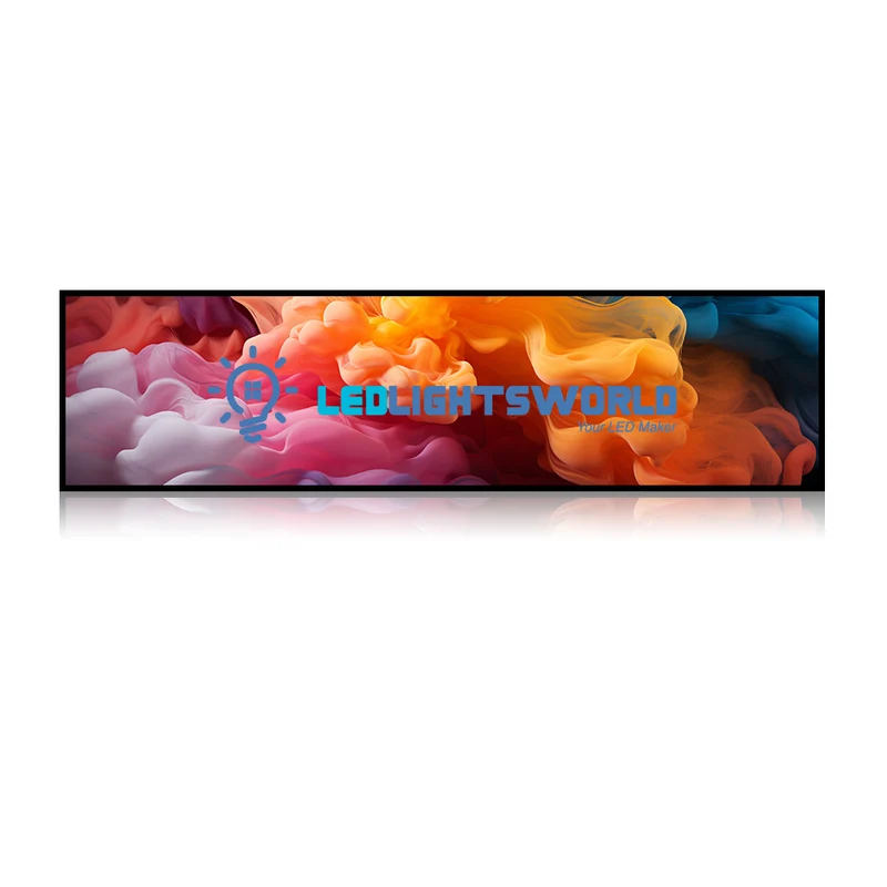 28.6 Inch (698.4×203.7mm Viewable) Ultra-Wide Android LCD Shelf Screen | Stretched Bar Digital Signage w/ Optional Touch | Cloud / USB / App Control