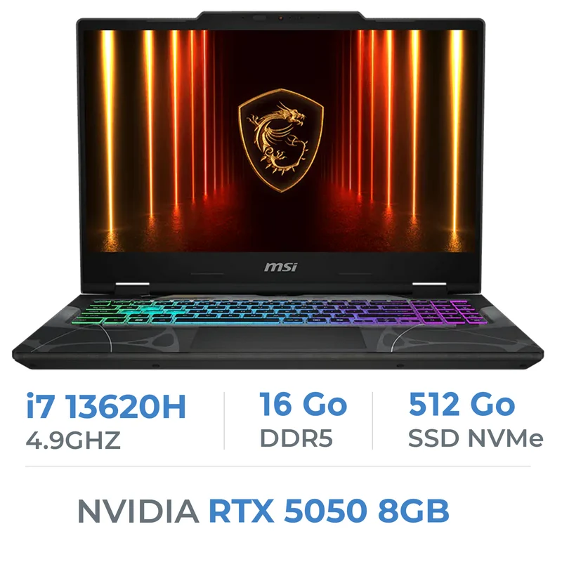 MSI Cyborg 15 B13WEKG-834XMA i7-13620H/16GB DDR5/512GB SSD/RTX 5050 8GB/15.6" 144Hz/FreeDos