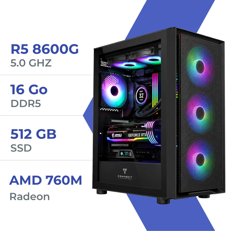 PC Gamer Techspace Ryzen 5 8600G/512 GB SSD/16GB/Radeon 760M