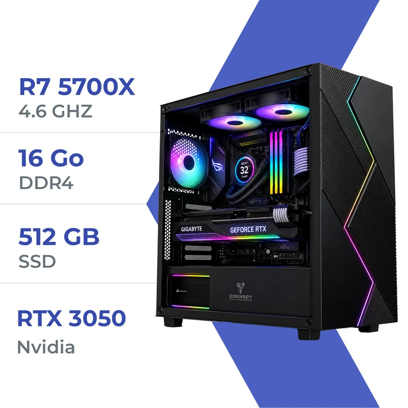 PC Gamer Techspace R7 5700X/512GB SSD/16GB/RTX 3050 6GB