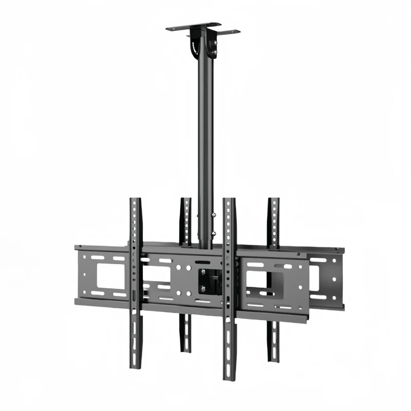 42-85 inch Dual Back to Back LCD Screen Hanger LCD TV Ceiling Hanger 360 Degree Rotation Wall-mounted LCD Monitor Stand