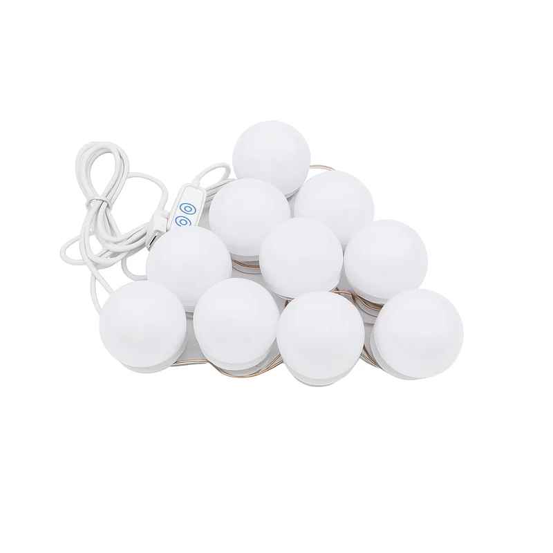 Hollywood Style LED Vanity Mirror Lights Kit with 10 3Colors Adjustable 1.77'' Light Bulbs, Perfect for Makeup Vanity Table Set in Dressing Room