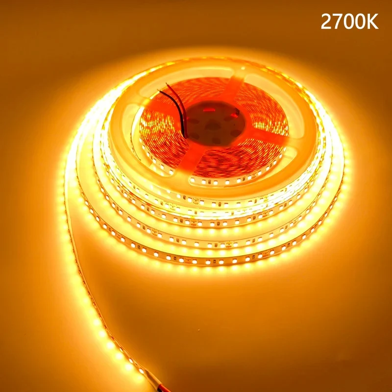 DC12V SMD2835 Full Spectrum LED Strip Light - CRI 97+ | 600 LEDs (120 LEDs/M) | 2700K / 3000K / 4000K / 5500K / 6500K | 16W/M | 8mm PCB | CRI 97+ | IP00 / IP67 | for Mirror, Kitchen Cabinet, Bedroom