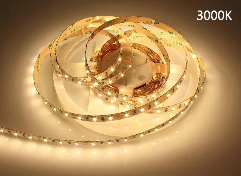 DC12V SMD2835 Full Spectrum LED Strip Light - CRI 97+ | 600 LEDs (120 LEDs/M) | 2700K / 3000K / 4000K / 5500K / 6500K | 16W/M | 8mm PCB | CRI 97+ | IP00 / IP67 | for Mirror, Kitchen Cabinet, Bedroom