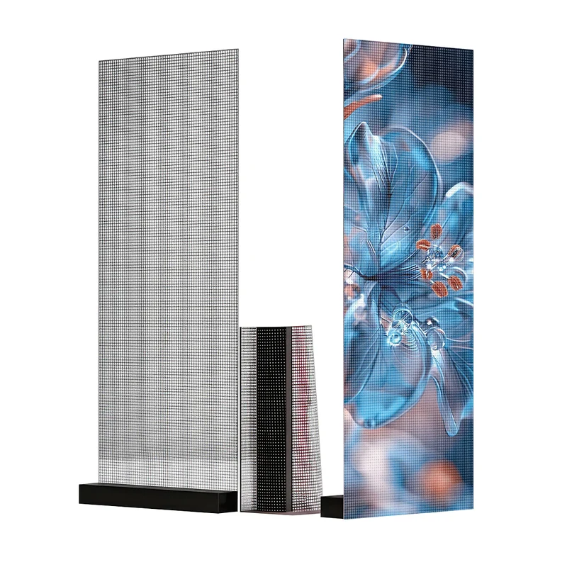 【Standard Modular Panel】HC Series P8 Adhesive Transparent LED Film – 400×1000 mm (15.75×39.37 in) | 2000nits / 4000nits | 92% / 87% Transparency Glass Display for Retail Windows & Exhibition | Multiple Kit Options | Plug & Play