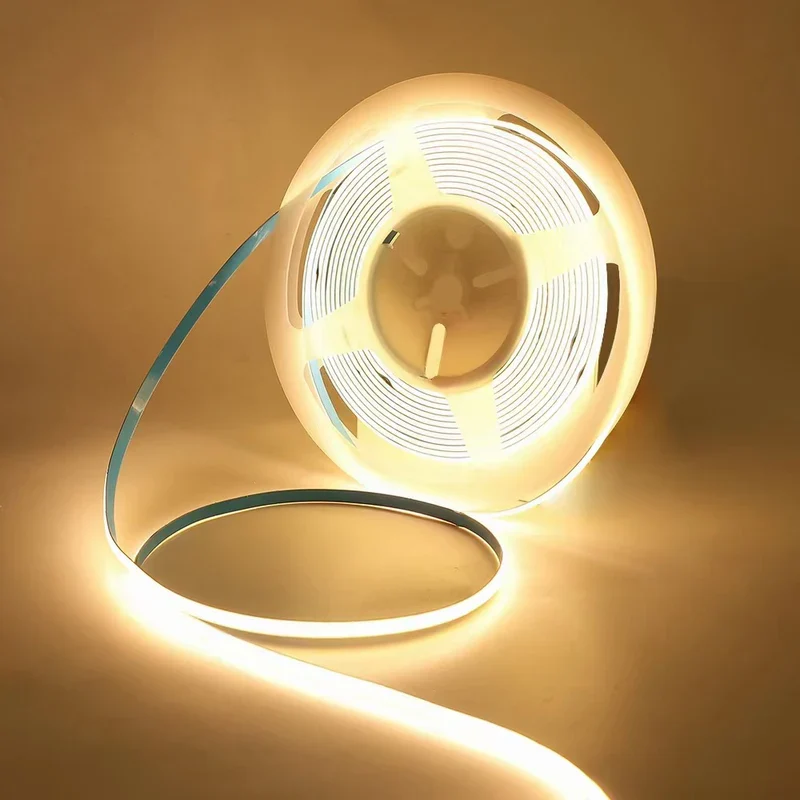 COB Flexible LED Strip Light - 12V / 24V | 400 LEDs/M | 3000K / 4000K / 6500K / Red / Blue / Green / Pink / Yellow | 5mm PCB | CRI 90+ | Dot-Free Continuous Lighting | Non-Waterproof | for Cabinets,Kitchen Office Lighting | 5/50M