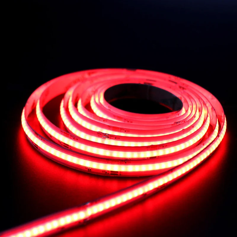 RGB COB Flexible LED Strip Light - 12V / 24V | 576 / 840 LEDs/m | RGB Color Changing | 10mm PCB | Dot-Free Continuous Lighting | Non-Waterproof | for Cabinets, Kitchen & Office Lighting | 5/50M