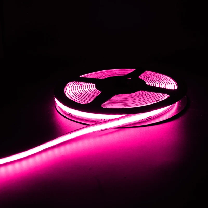 RGB COB Flexible LED Strip Light - 12V / 24V | 576 / 840 LEDs/m | RGB Color Changing | 10mm PCB | Dot-Free Continuous Lighting | Non-Waterproof | for Cabinets, Kitchen & Office Lighting | 5/50M