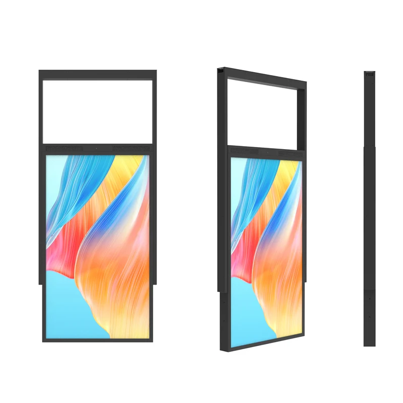 43" Double-Sided High Bright LCD Window Display, 2500nits Front + 700nits Back, Android 2+32G, Non-Touch, Cloud/APP/USB, Hanging/Floor Stand