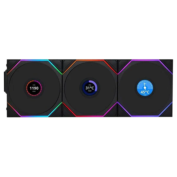 Lian Li UNI Fan TL-LCD Wireless Reverse 120 Black (Triple Pack)