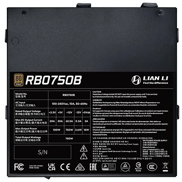 Lian Li RB Series 80PLUS Bronze 750W (Black)
