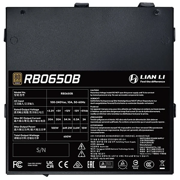 Lian Li RB Series 80PLUS Bronze 650W (Black)