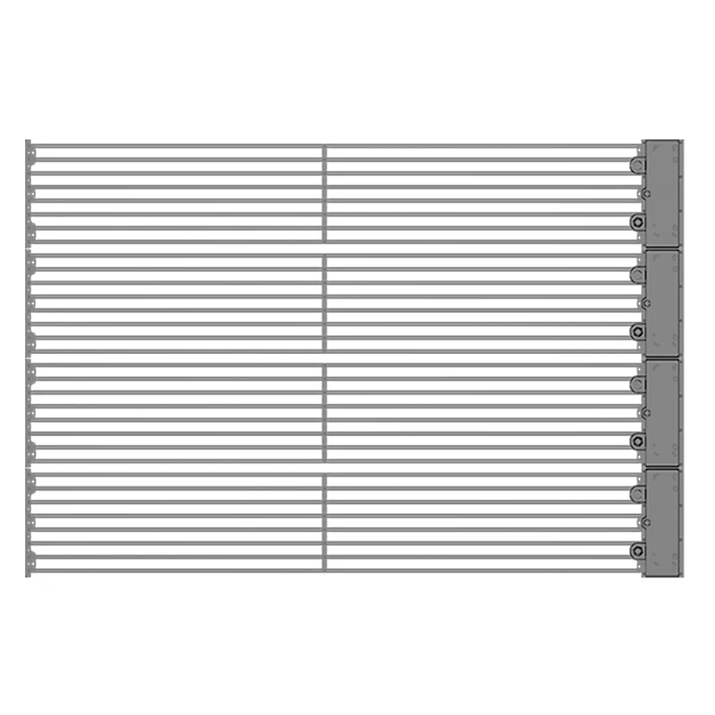oClear B Series Outdoor Waterpoof P15.6/31.2mm Transparent LED Mesh Display High Brightness 7500nits in Size 1500x250mm Aluminum Cabinet for Fixed Installation