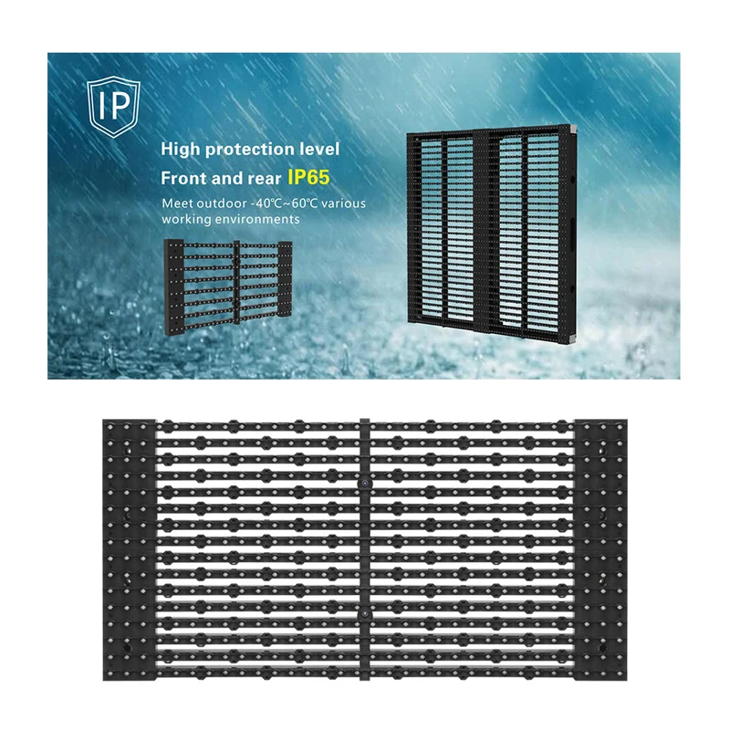 oClear Pro Series Outdoor Waterpoof P15.6/15.6mm Transparent LED Mesh Display High Brightness 6800nits in Size 1000x1000mm Aluminum Cabinet for Fixed Installation