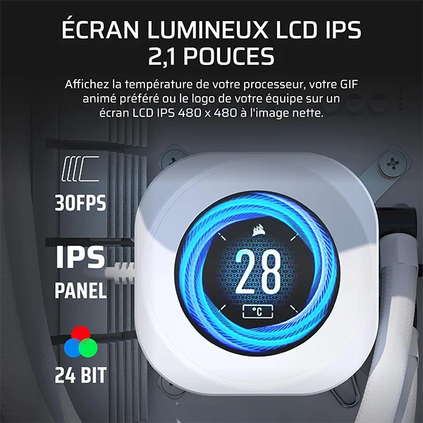 Corsair Nautilus 360 RS LCD (Blanc)