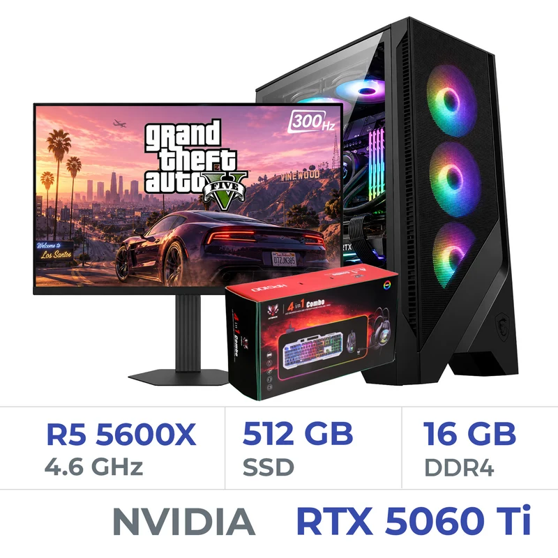 Setup Complet Techspace Ryzen 5 5600X/512 GB SSD/16GB/RTX 5060Ti 8G