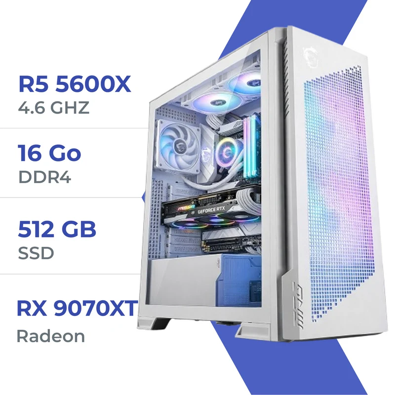 PC Gamer Techspace Ryzen 5 5600X/512GB SSD/16GB/RX 9070XT 16GB
