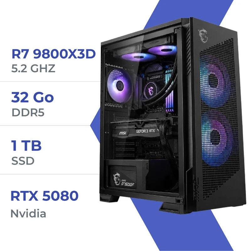 PC Gamer Techspace R7 9800X3D/1TB SSD/32GB/RTX 5080