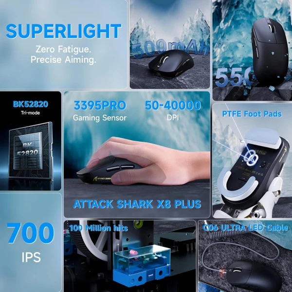 ATTACK SHARK X8PLUS (Black)
