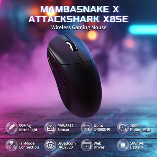 ATTACK SHARK X8SE (Black)