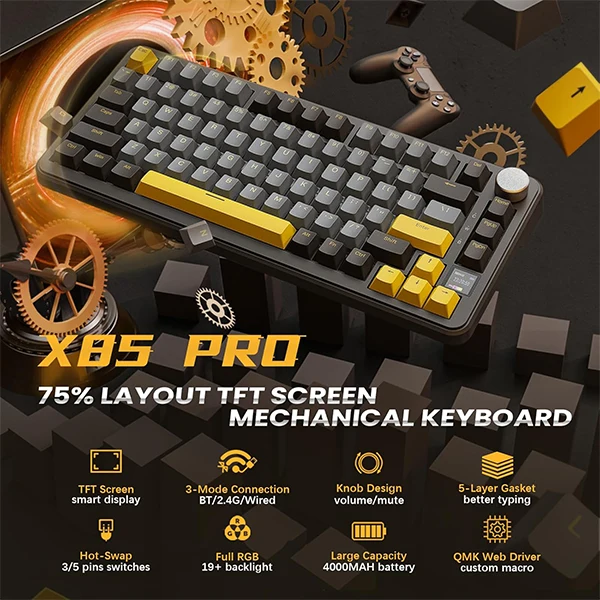ATTACK SHARK X85 PRO Strawberry Switch (Starry Black)