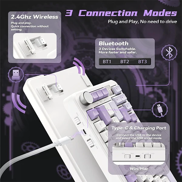 ATTACK SHARK X85 PRO Strawberry Switch (Lavender)