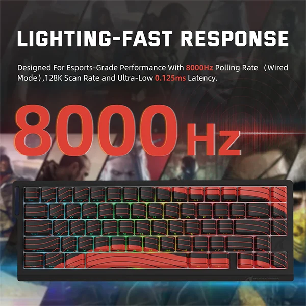 ATTACK SHARK X68 PRO HE Wireless Magnetic Switch (Red Contours)