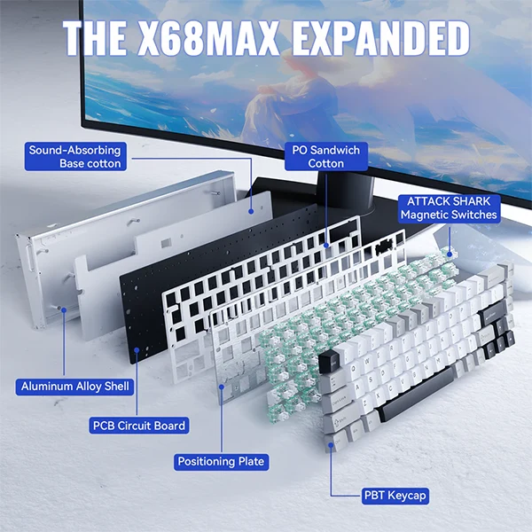 ATTACK SHARK X68MAX HE Magnetic Switch (Star White)