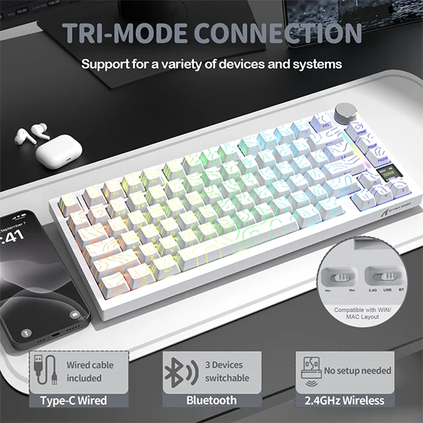 ATTACK SHARK X820 Ultra Shark Switch (White Contours)