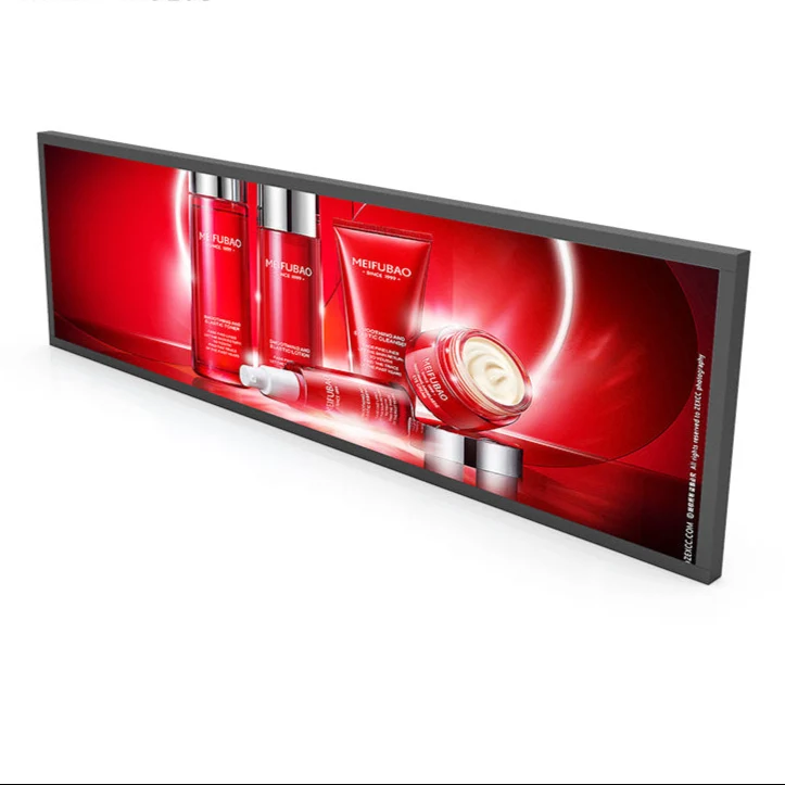 37.6 Inch (920×258mm Viewable) Ultra-Wide Android LCD Bar Display for Retail Shelves | Cloud, App & USB Content Management