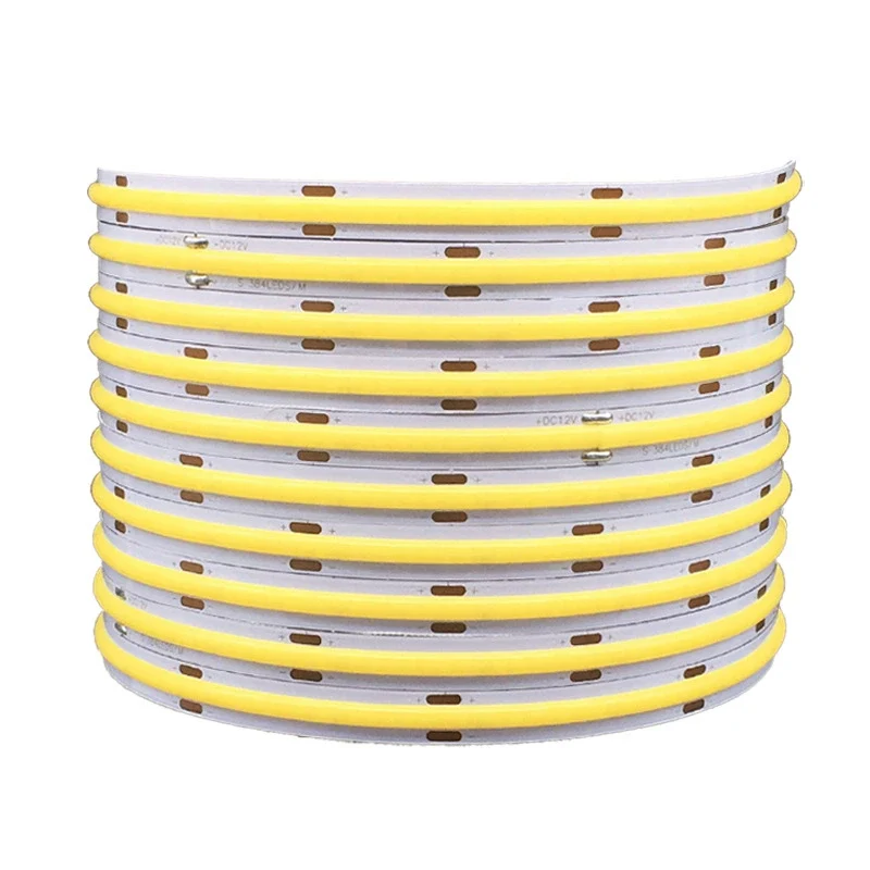 8MM Wide COB Flexible LED Strip Light - 12V / 24V | 320 / 480 / 512 LEDs/M | 3000K / 4000K / 6500K / Red / Blue / Green / Pink / Yellow | 8mm PCB | CRI 80+ | Dot-Free Continuous Lighting | Non-Waterproof | for Cabinets,Kitchen Office Lighting | 5/50M