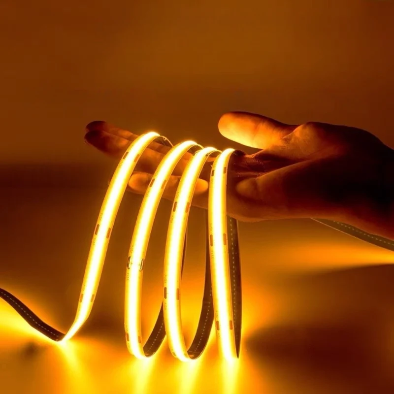 8MM Wide COB Flexible LED Strip Light - 12V / 24V | 320 / 480 / 512 LEDs/M | 3000K / 4000K / 6500K / Red / Blue / Green / Pink / Yellow | 8mm PCB | CRI 80+ | Dot-Free Continuous Lighting | Non-Waterproof | for Cabinets,Kitchen Office Lighting | 5/50M