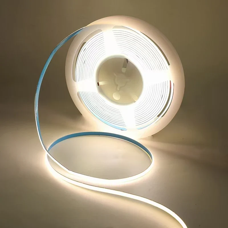 8MM Wide COB Flexible LED Strip Light - 12V / 24V | 320 / 480 / 512 LEDs/M | 3000K / 4000K / 6500K / Red / Blue / Green / Pink / Yellow | 8mm PCB | CRI 80+ | Dot-Free Continuous Lighting | Non-Waterproof | for Cabinets,Kitchen Office Lighting | 5/50M
