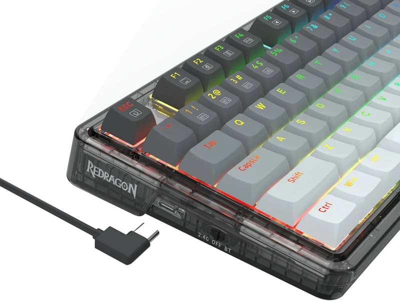 Redragon K673 Pro 75% Wireless RGB Red Switches (Gradient Gray)