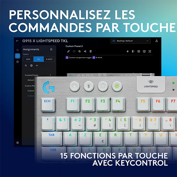 Logitech G G915X TKL Lightspeed Blanc (Version Tactile)