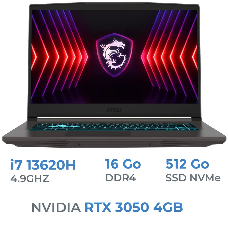 MSI Thin B13UC-3233XMA i7-13620H/16GB DDR4/512GB SSD/RTX 3050/15.6" 144Hz